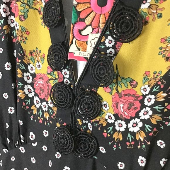 Farm Rio X Anthropologie Floral Blocked Long Sleeve Maxi Dress - Picture 6 of 16